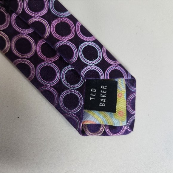 *SOLD* TED BAKER | 💯 SILK tie purple - Picture 4 of 5
